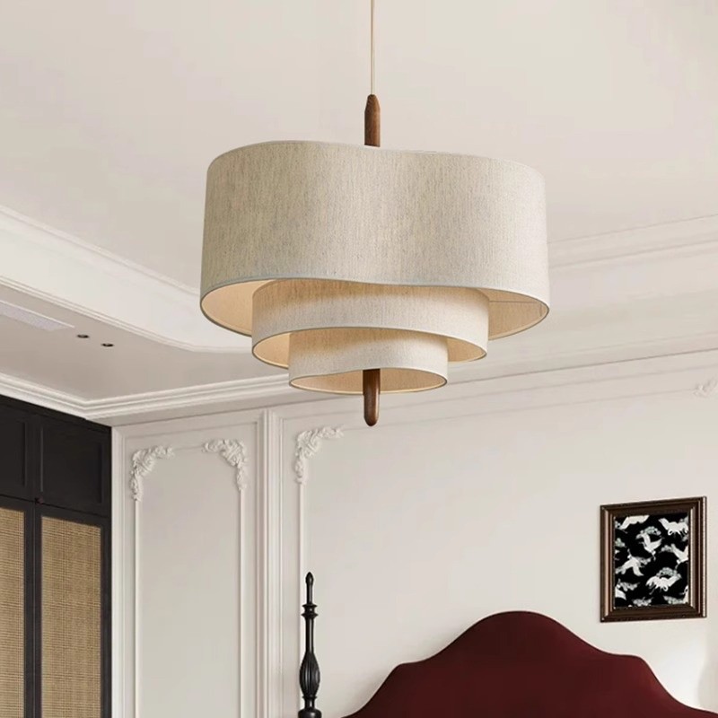 Lustrous Fabric Pendant - Nordic Retro Ceiling Light for Living Room M46