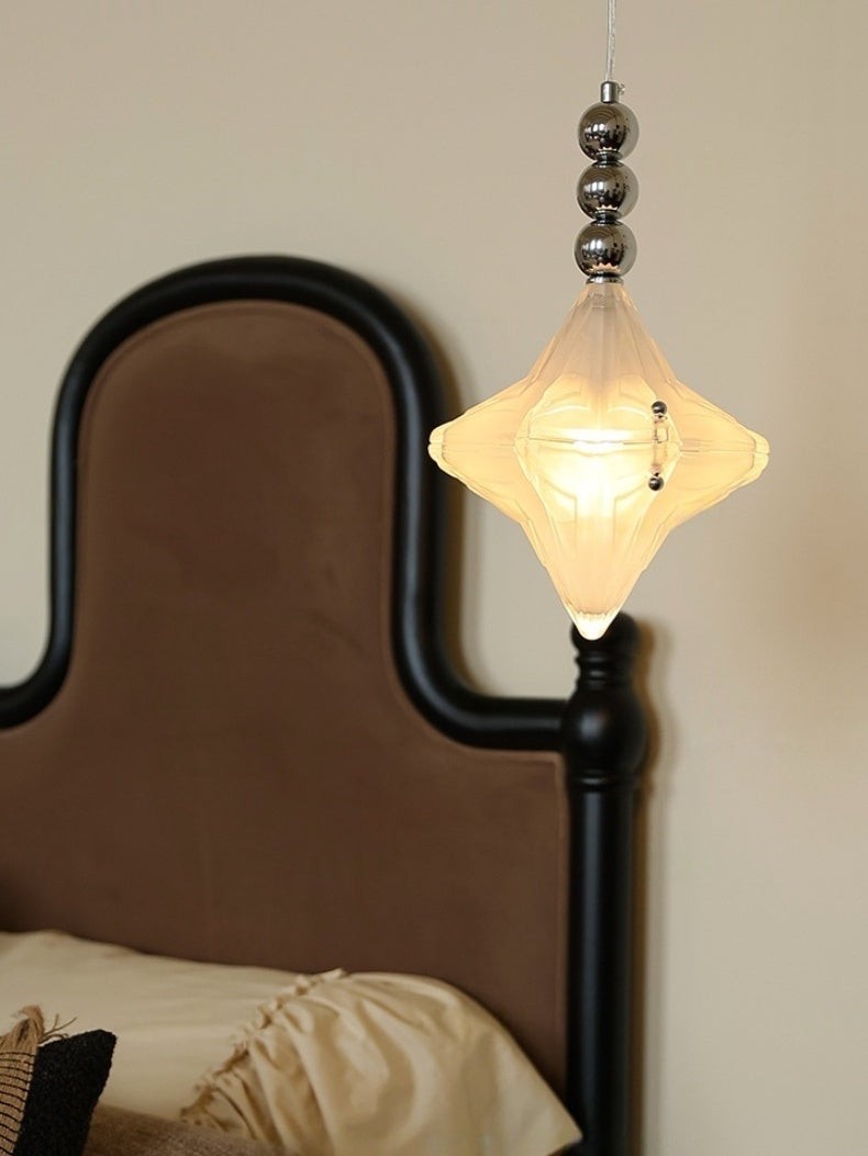Art Deco Astris Elara Star Pendant Light - Frosted Glass Pendant with Geometric Style T434