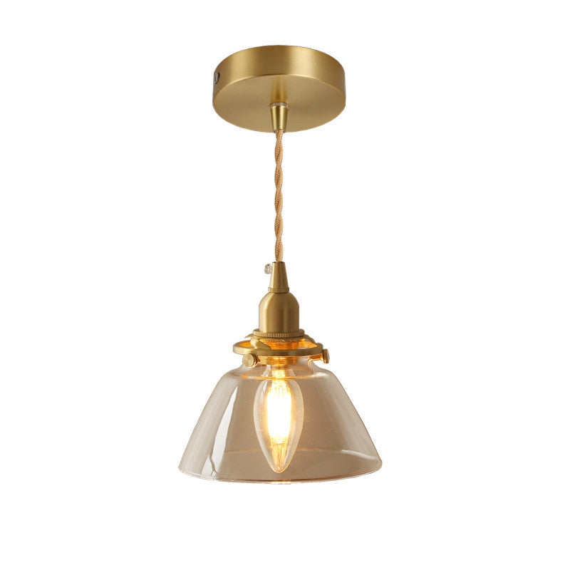 Jasmine Vintage Brass Glass Pendant Light T2174