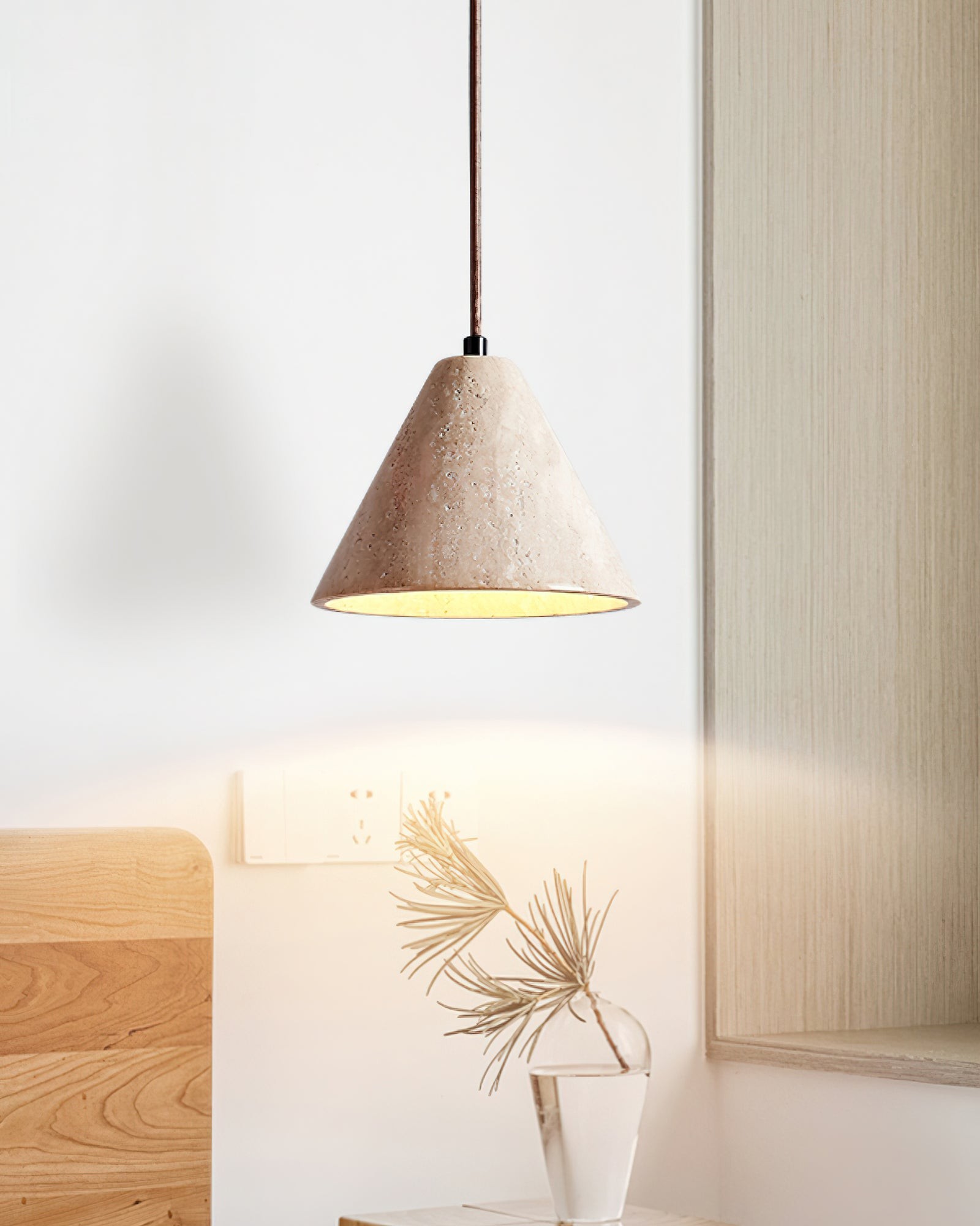 Wabi-Sabi Style Creative Travertine Pendant Light M502