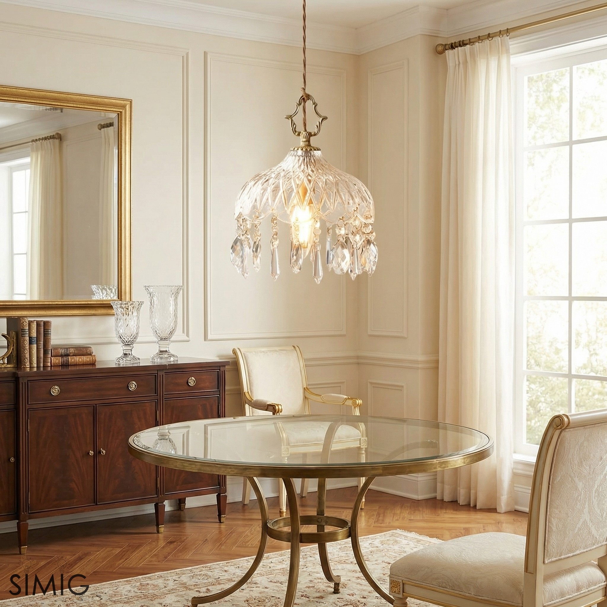 Norivo Crystal Pendant - Refined  Crystal Shade for Dining Areas T1102