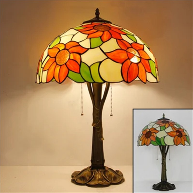 Painted Glass Table Light