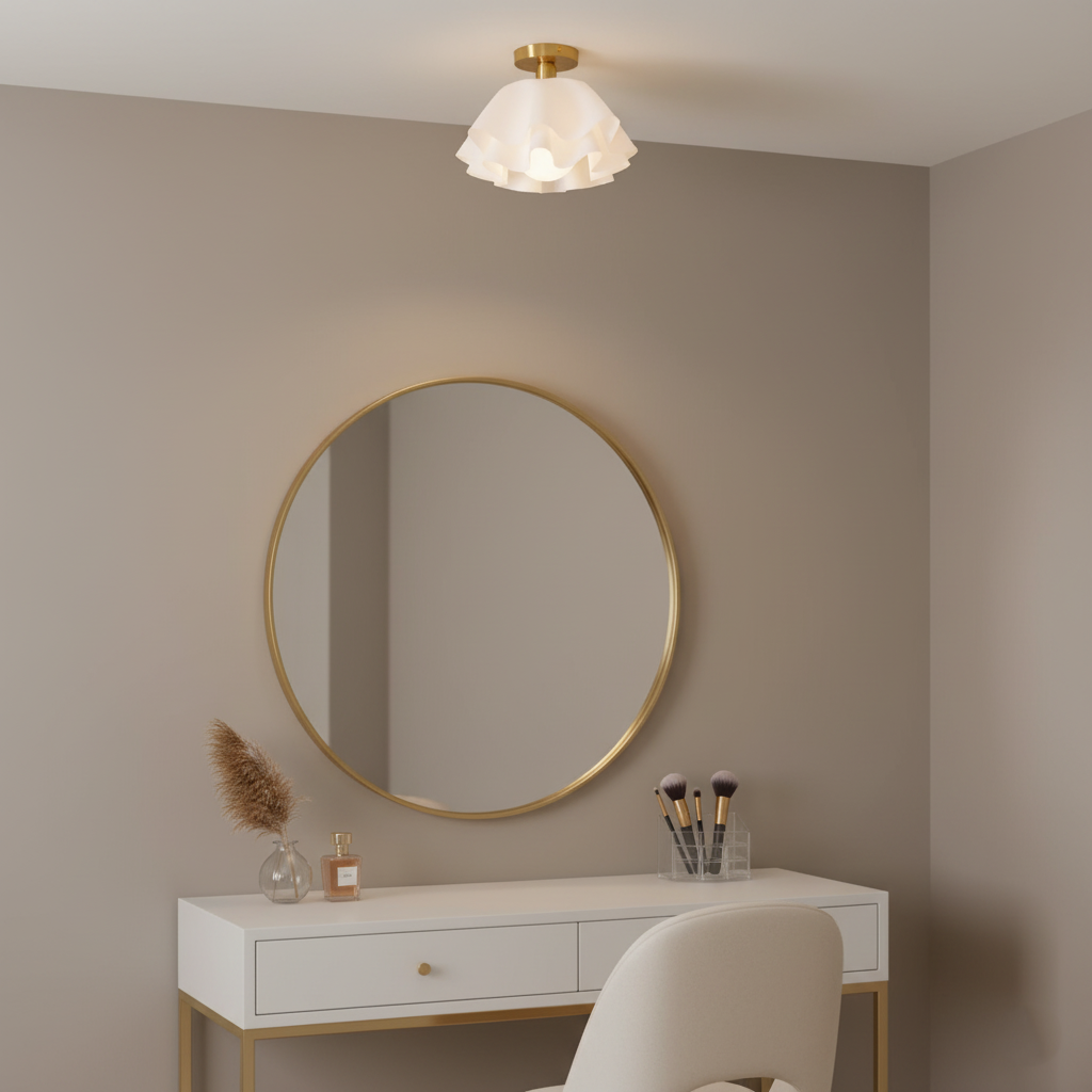 Lustra Pleated Retro Brass Acrylic Ceiling Light T2183