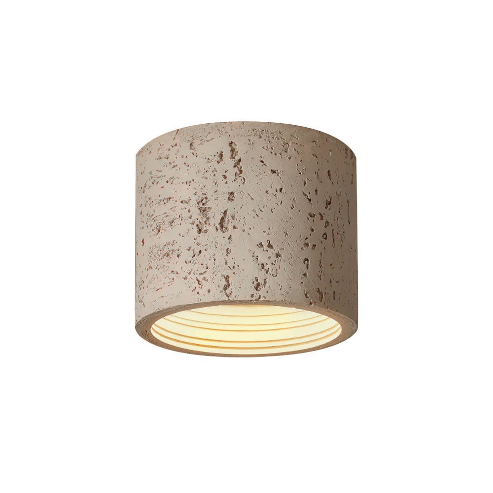Cylindrical Ceiling Light - Modern Travertine Living Room M72