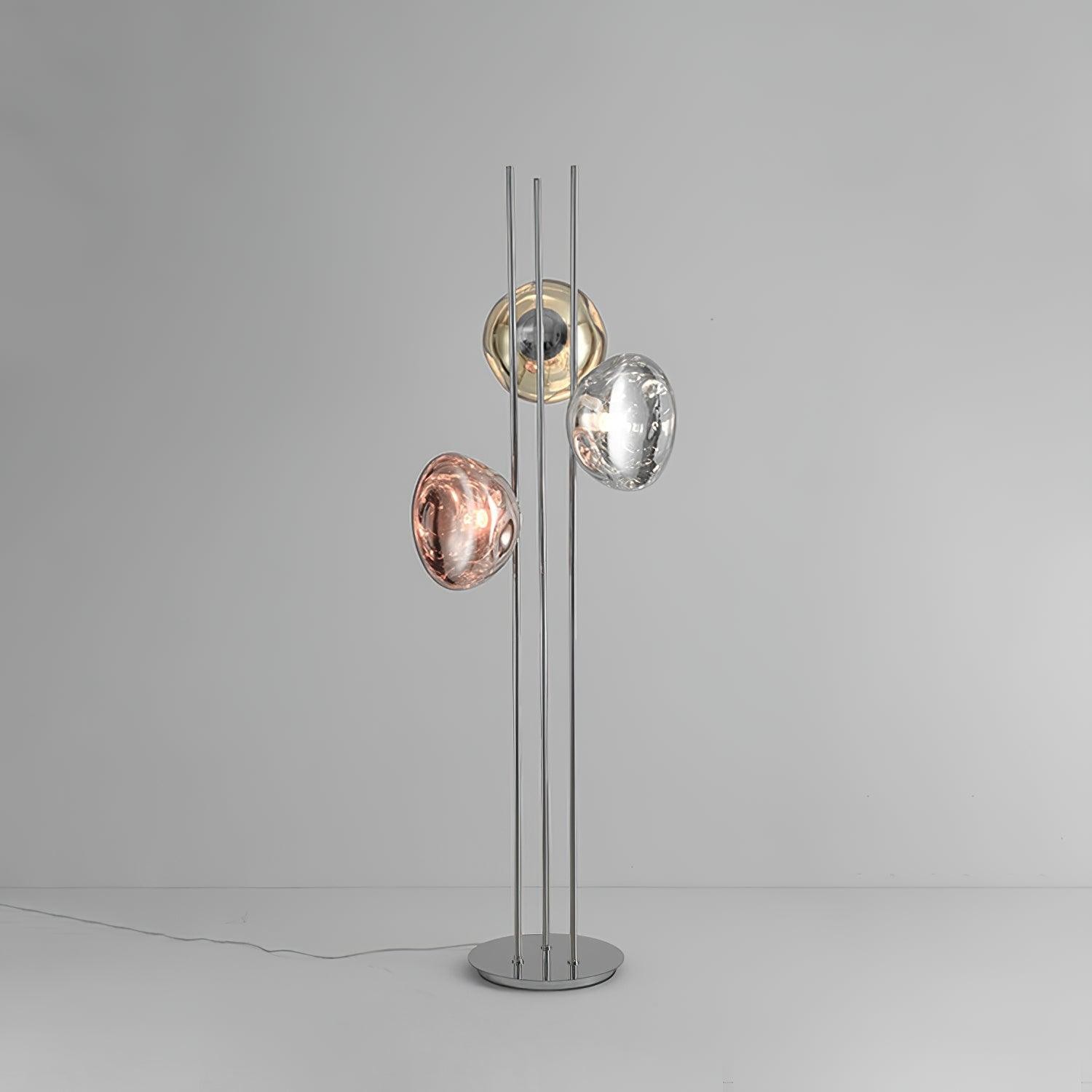 Tricolor Art Textured Glass Floor Lamp M313