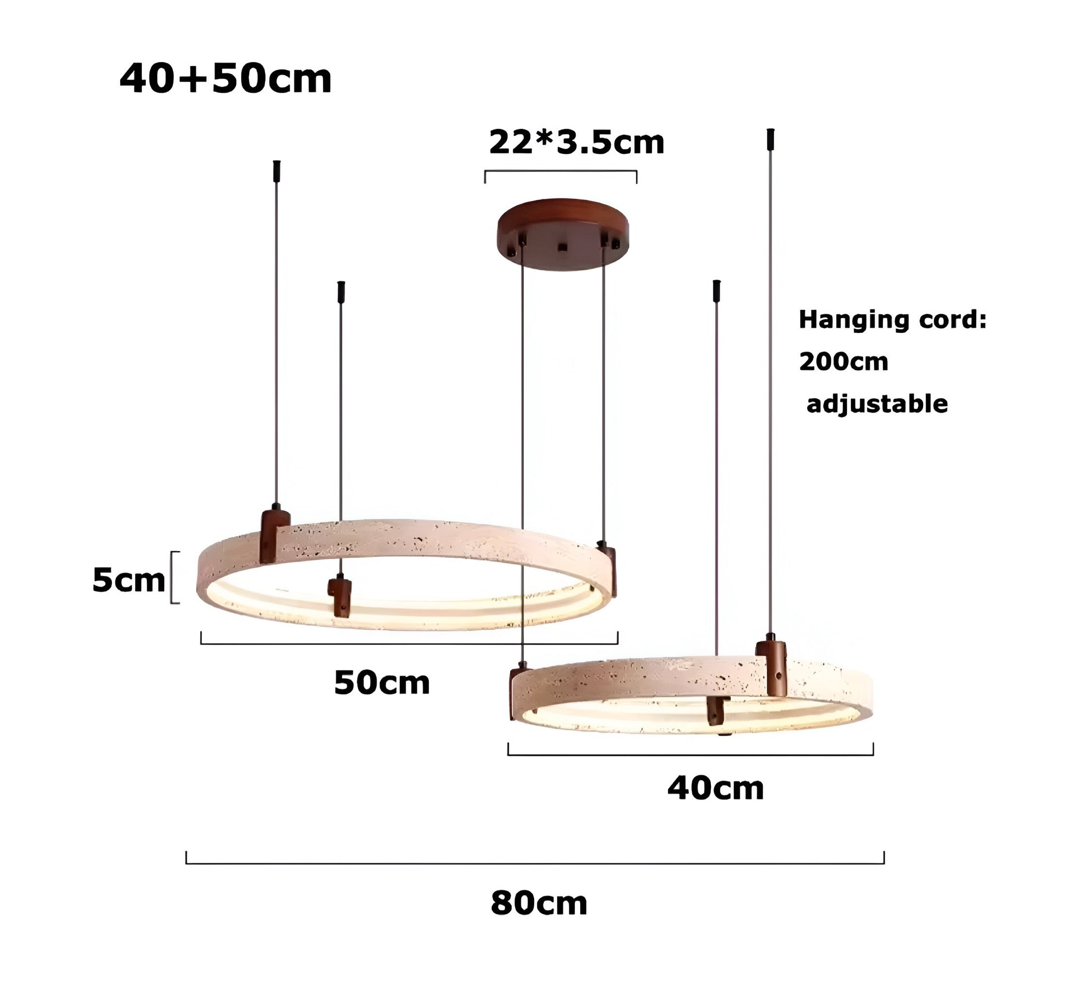 Simple Circular Travertine Pendant Lamp G29