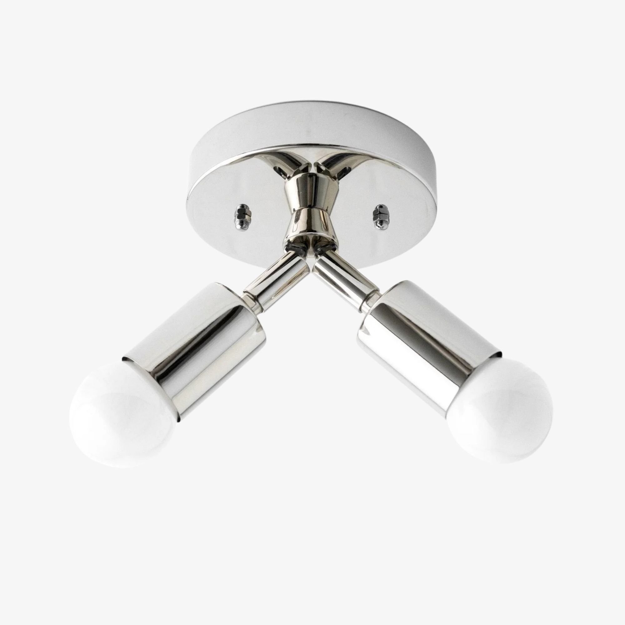 Mobilux Line Modern Brass Flush Mount - Minimalist Gold Ceiling Light for Bedroom T328