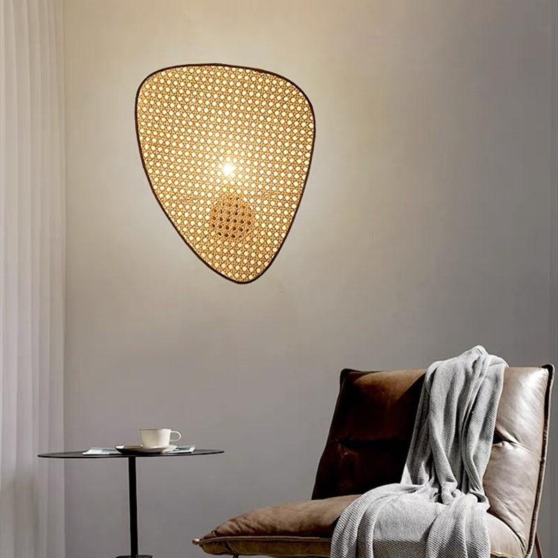 Rustic Wall Light – Rattan Design for Living Room
