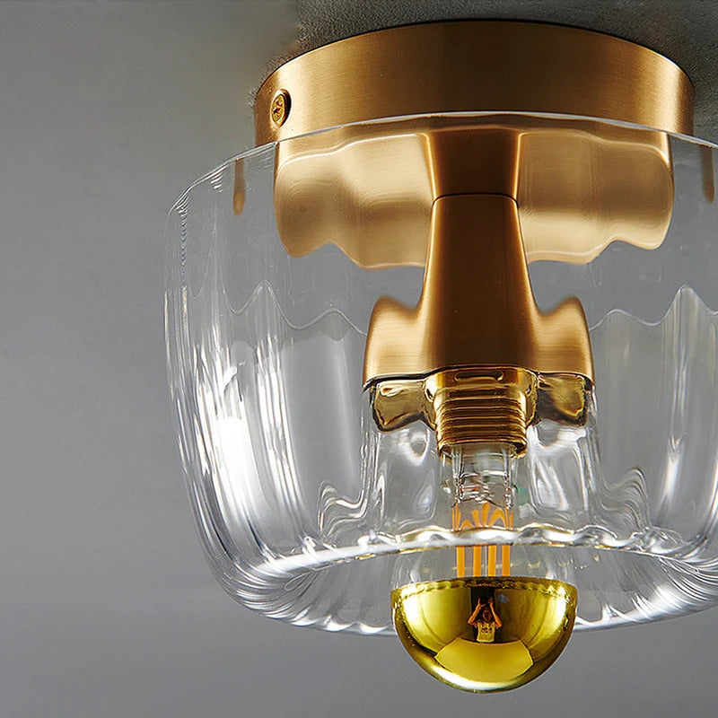Clara Rays Contemporary Brass Glass Ceiling Light T2175