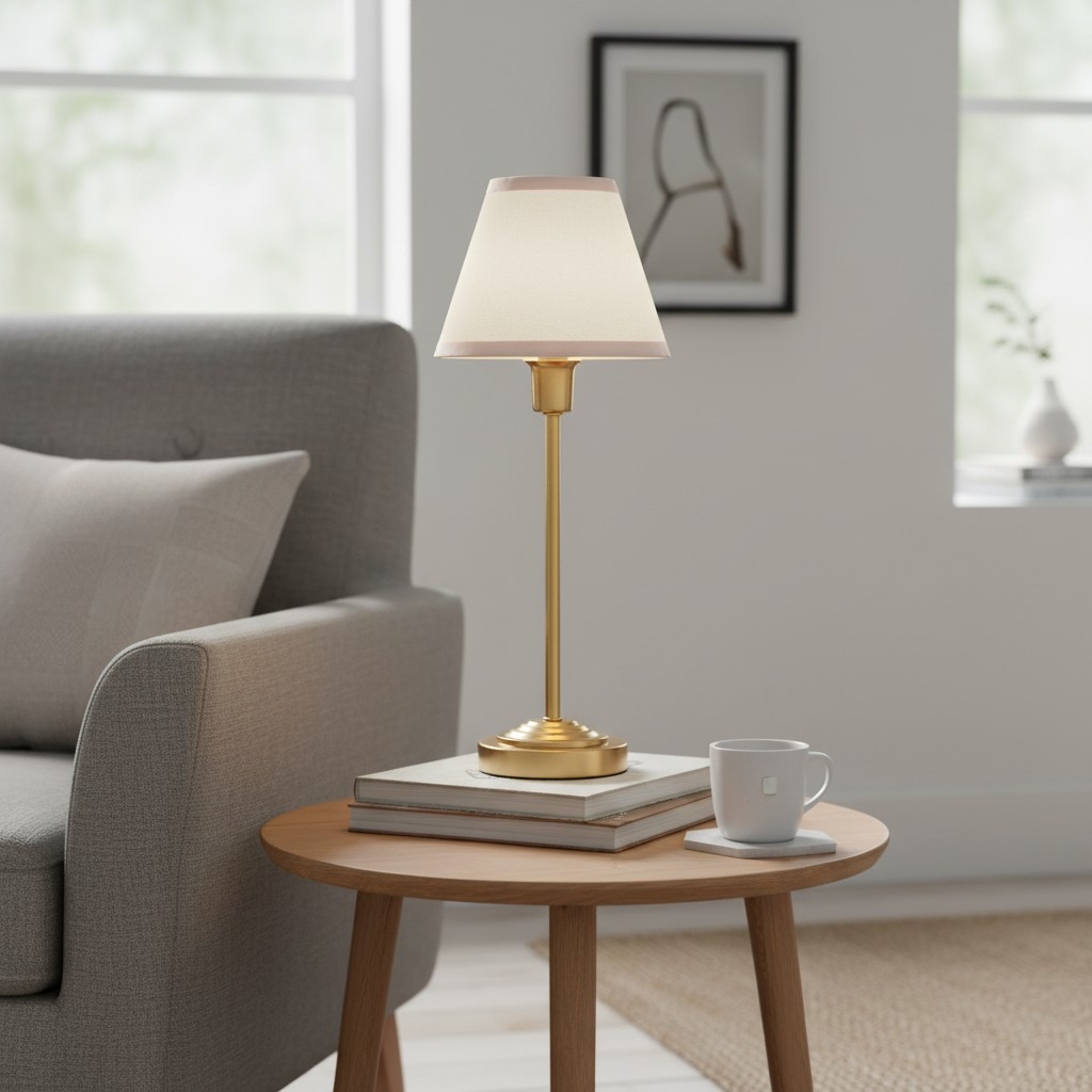 Bronzuno Textured Fabric Desk Lamp - Modern Metal Base Lighting for Offices or Lounges T927
