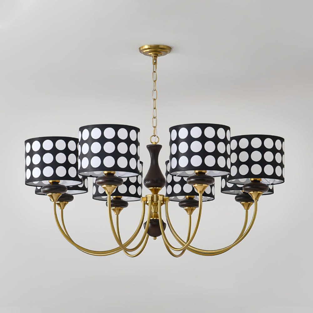 Geometry Black Polka Dots Fabric Chandelier S364