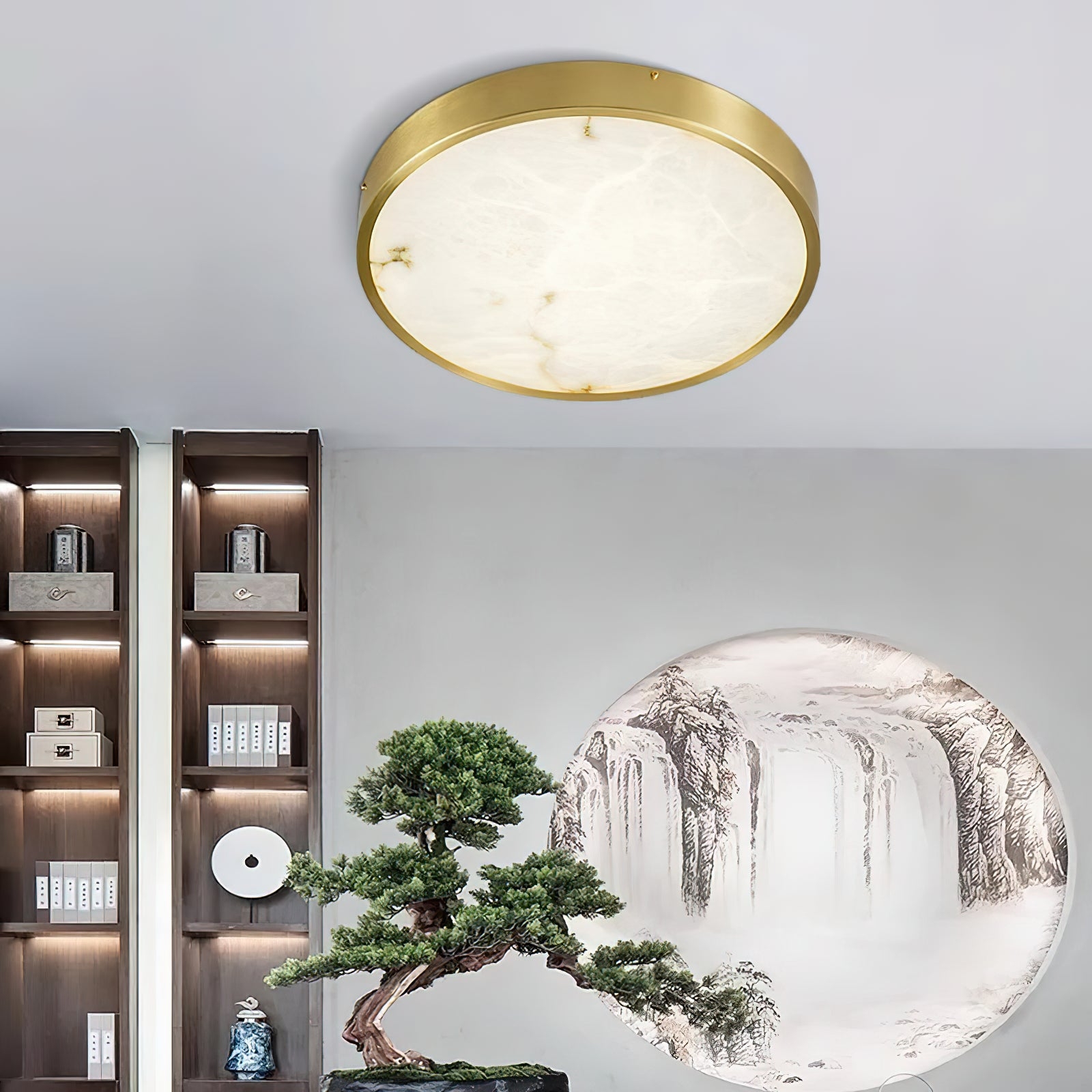 Geometric Alabaster Recessed Ceiling Light T1655