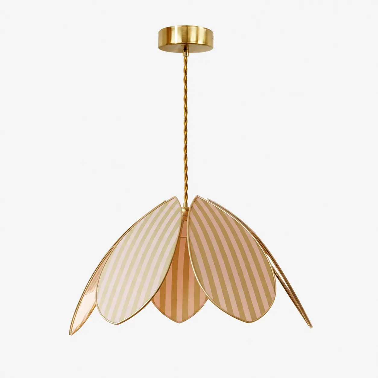 Yellow striped petal pendant light