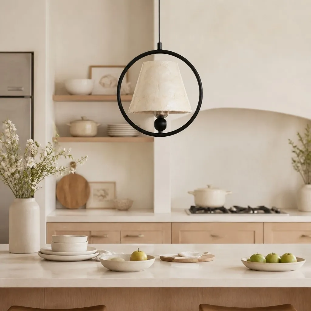Shellure Sculptural Design Ring Hanging Lamp - Modern Pendant Light for Cozy Interiors T2228
