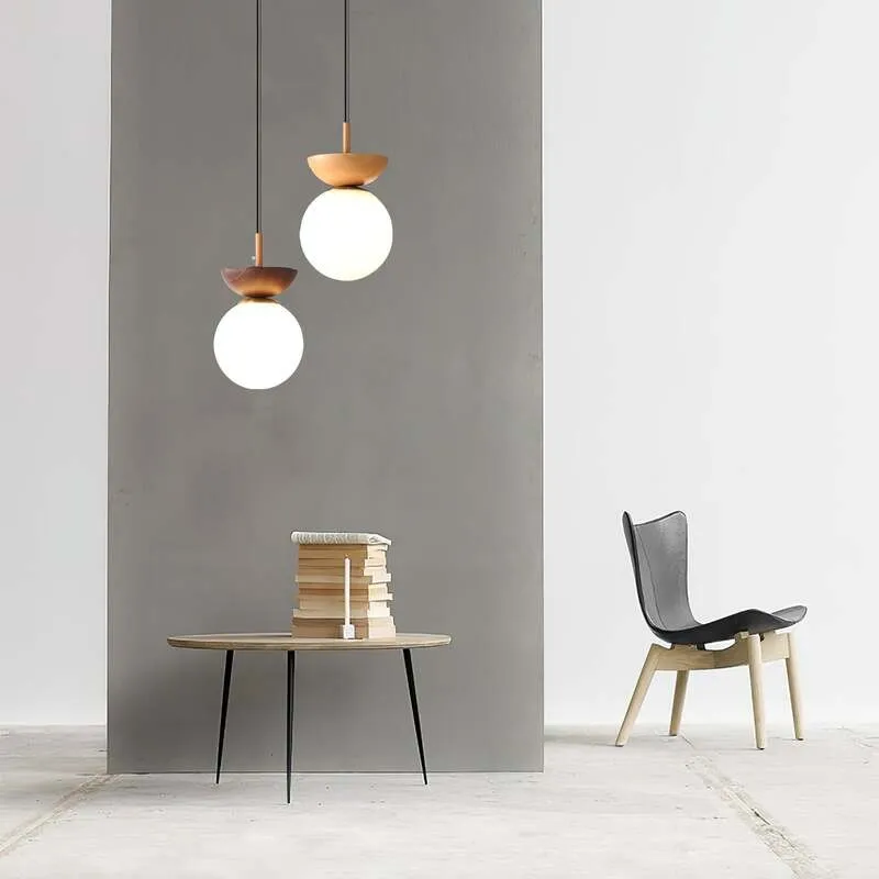 Nordic Semi Wooden Pendant Light S63