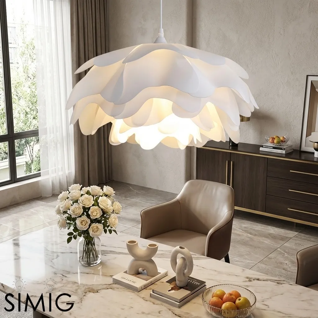 Layered Petal Pendant Light - Modern Acrylic for Bedroom S399