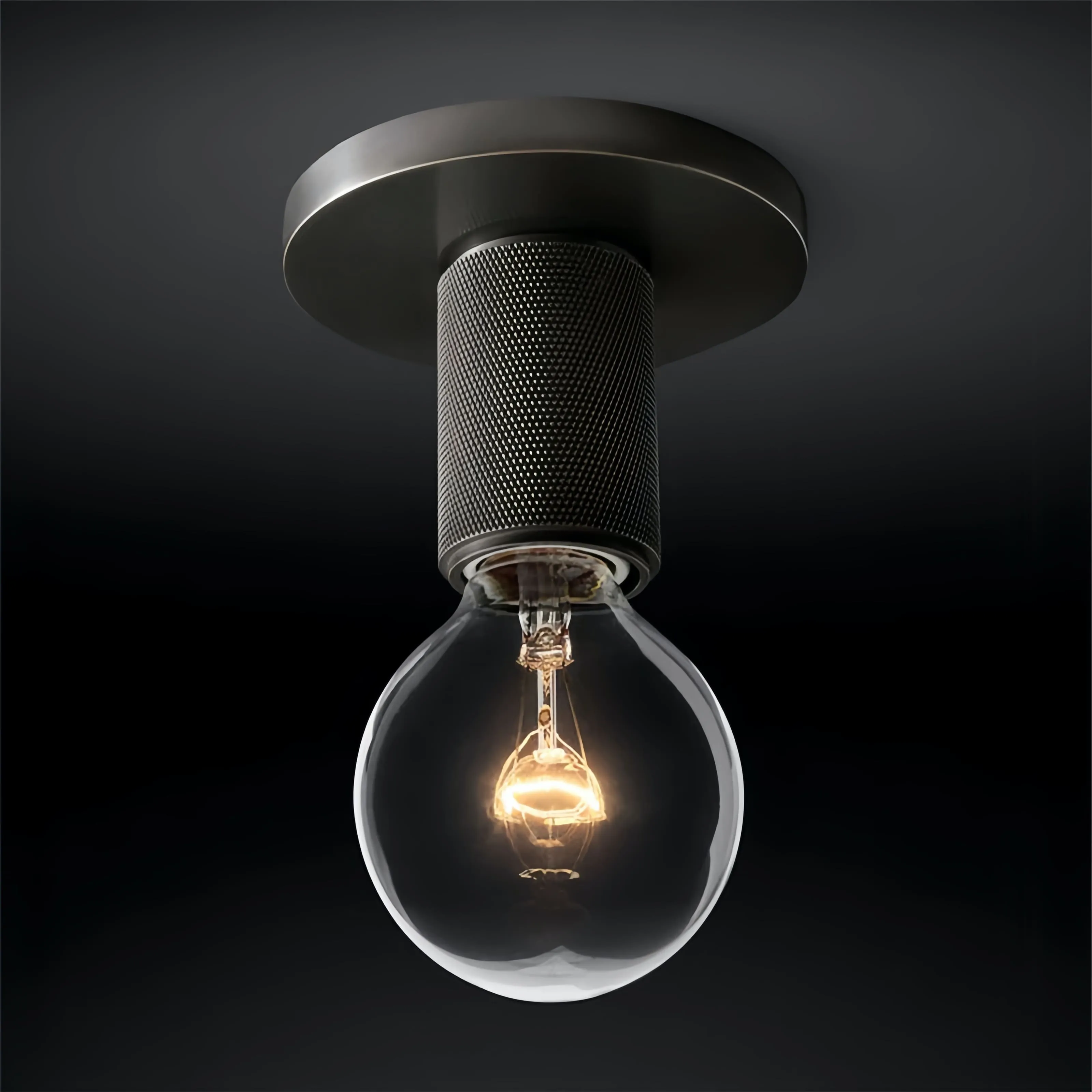 Versatile Flush Mount Light – Modern Glass & Open Bulb Design S232