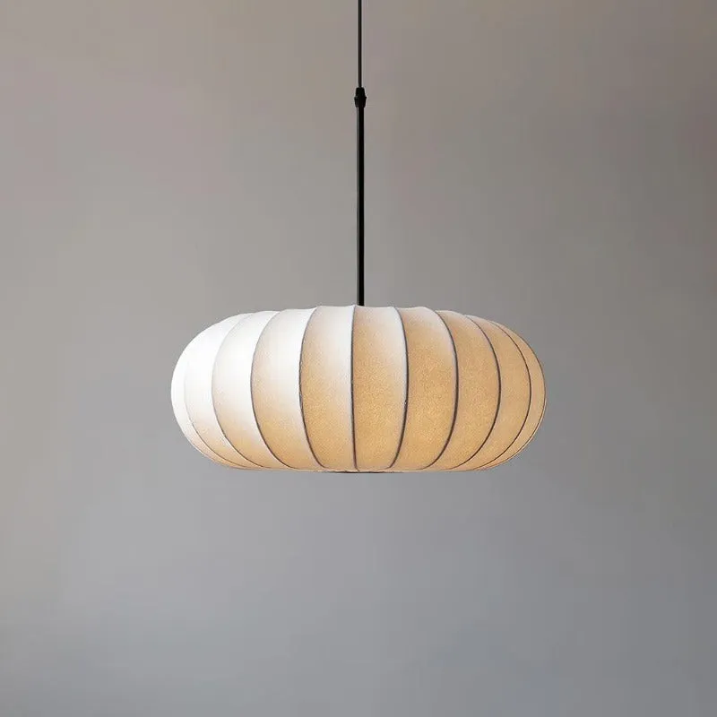 Simple Wabi-sabi White Lantern Fabric Pendant Lamp M06