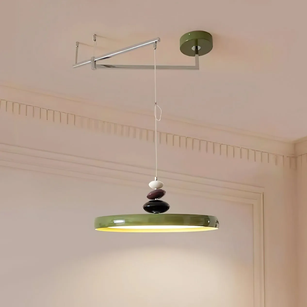 Swing Arm Stone Pendant Light M406