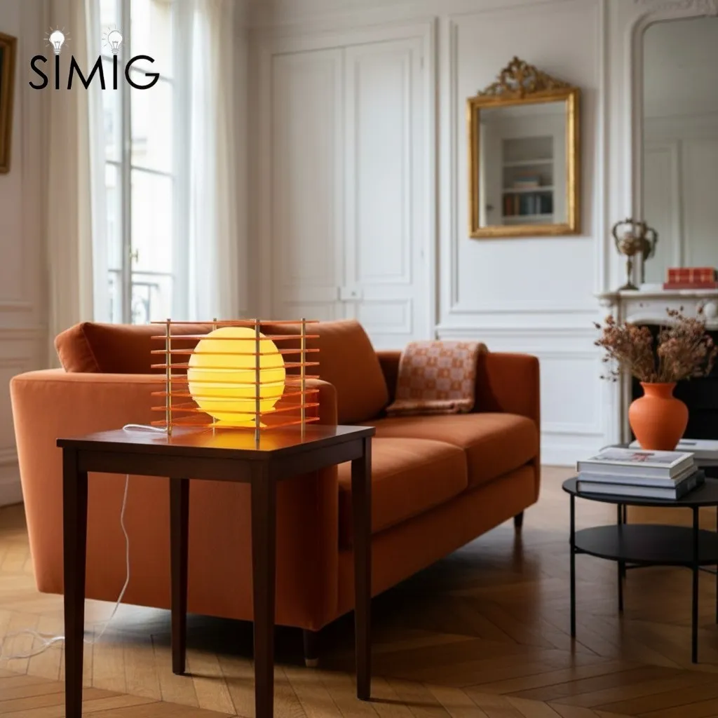 Geometric Moon Cube Lamp – Atmospheric luminous sphere S252