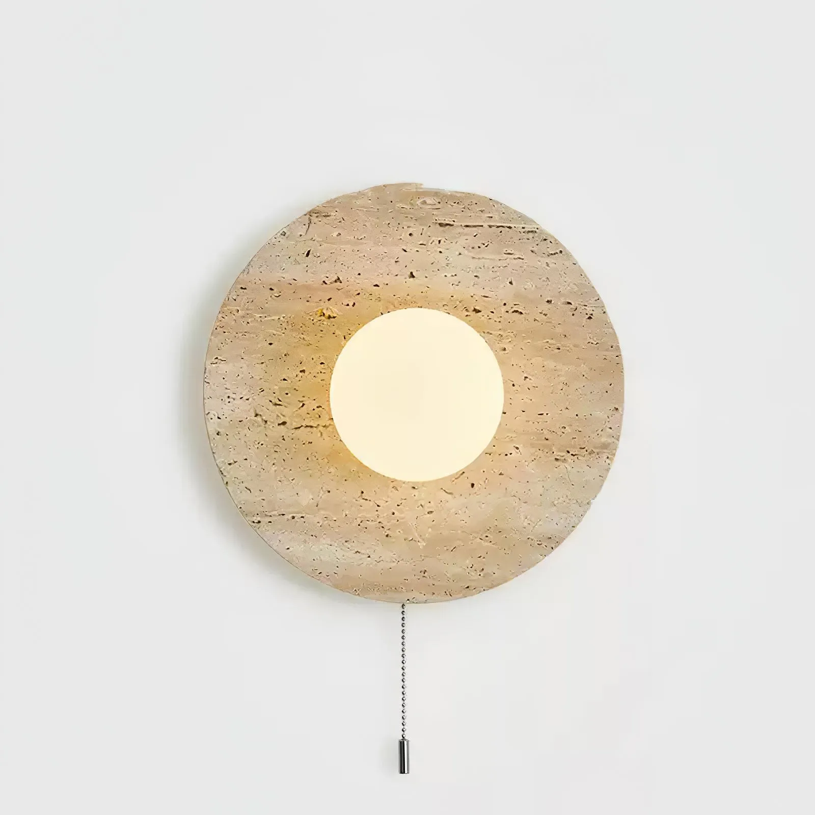 Retro Wabi Sabi Travertine Lunar Eclipse Wall Light G64