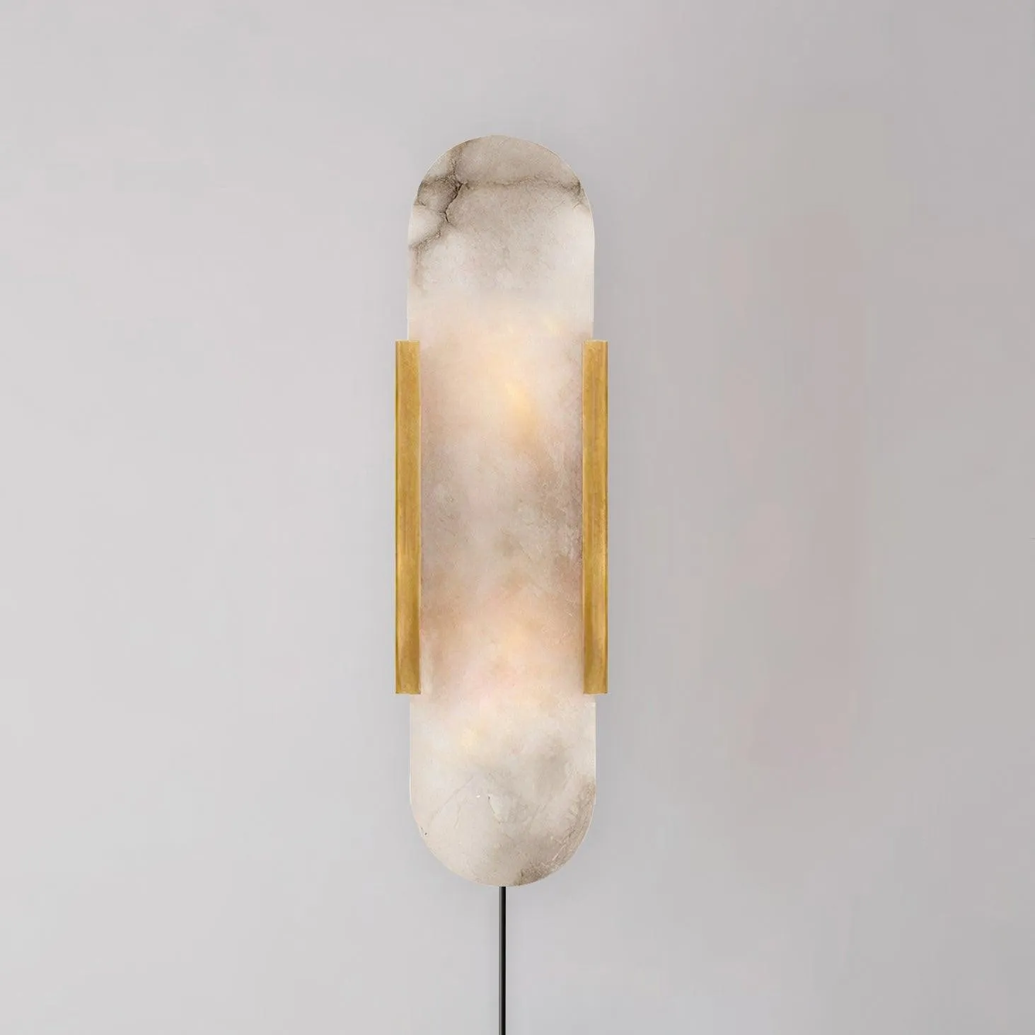 Alabaster Elongated Plug In Wall Lamp M135