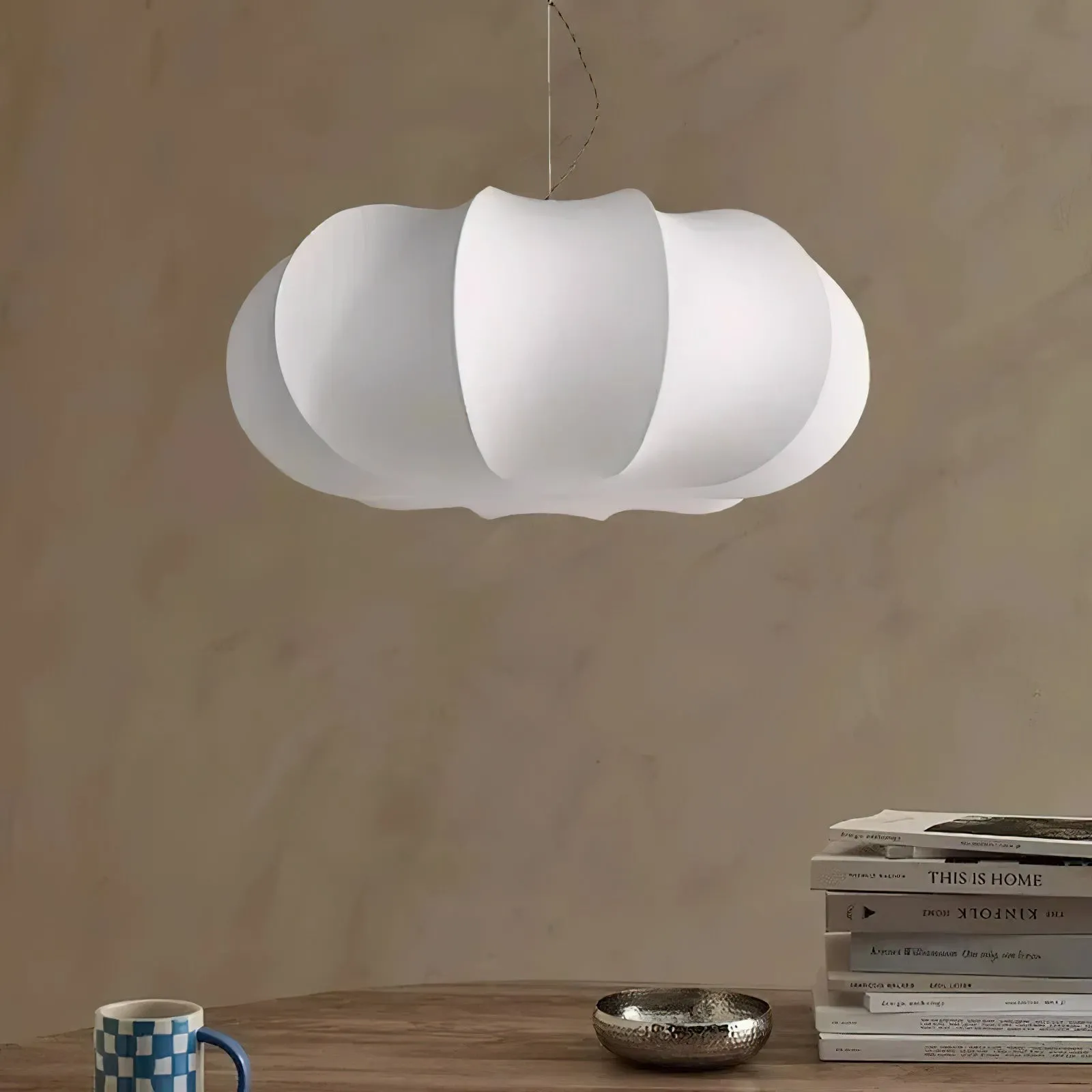 Modern Creative Flat Round Silk Pendant Lamp M25