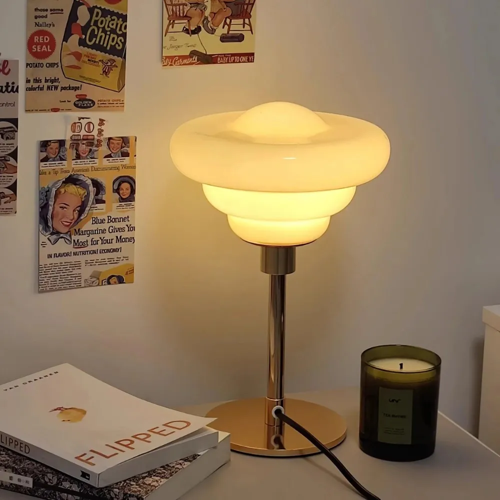 Modern Table Lamp Featuring Textured Glass Shade S247