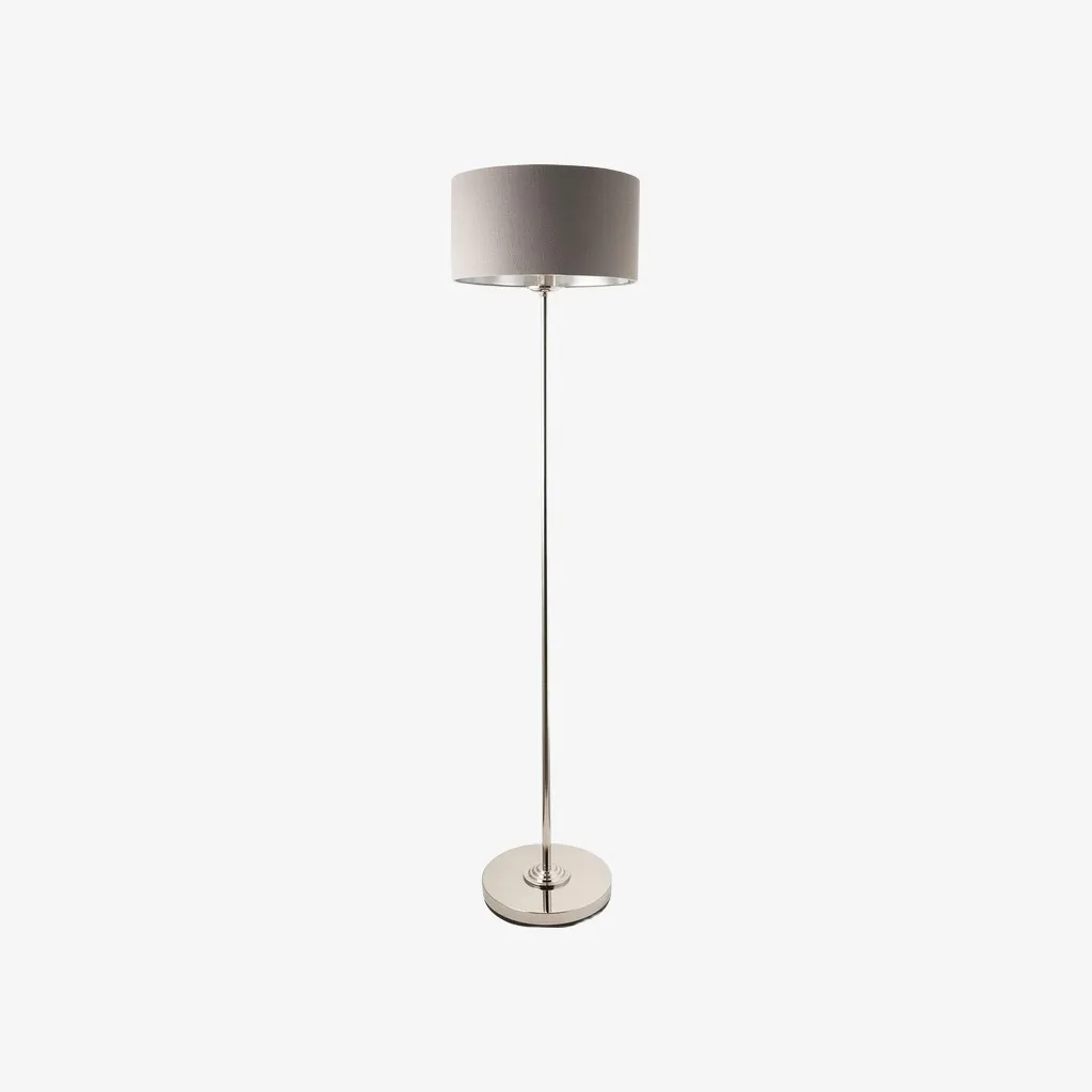 Tela Drum Shade Floor Lamp - Contemporary Fabric Standing Lamp for Home Office T1040