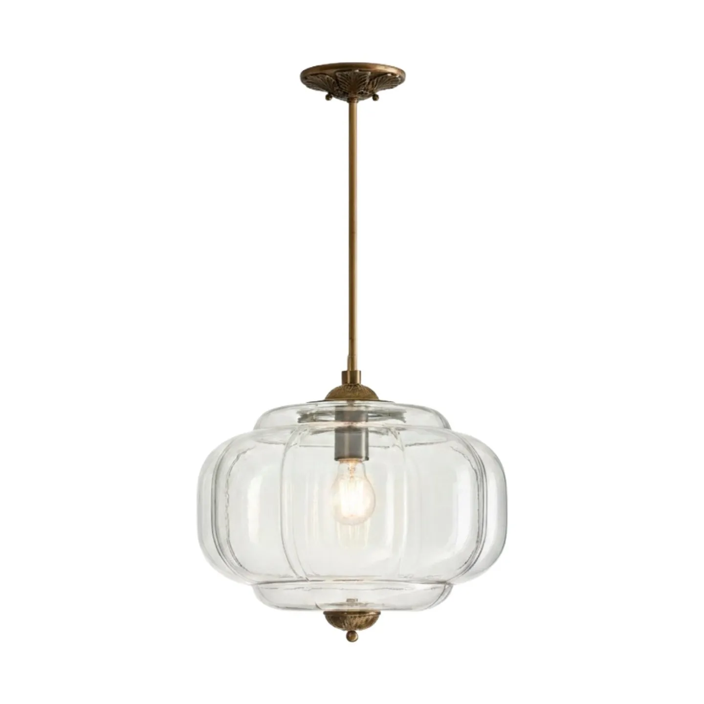 Eloise Vintage Glass Pendant Light - Elegant Design Semi-Flush Mount Light G53