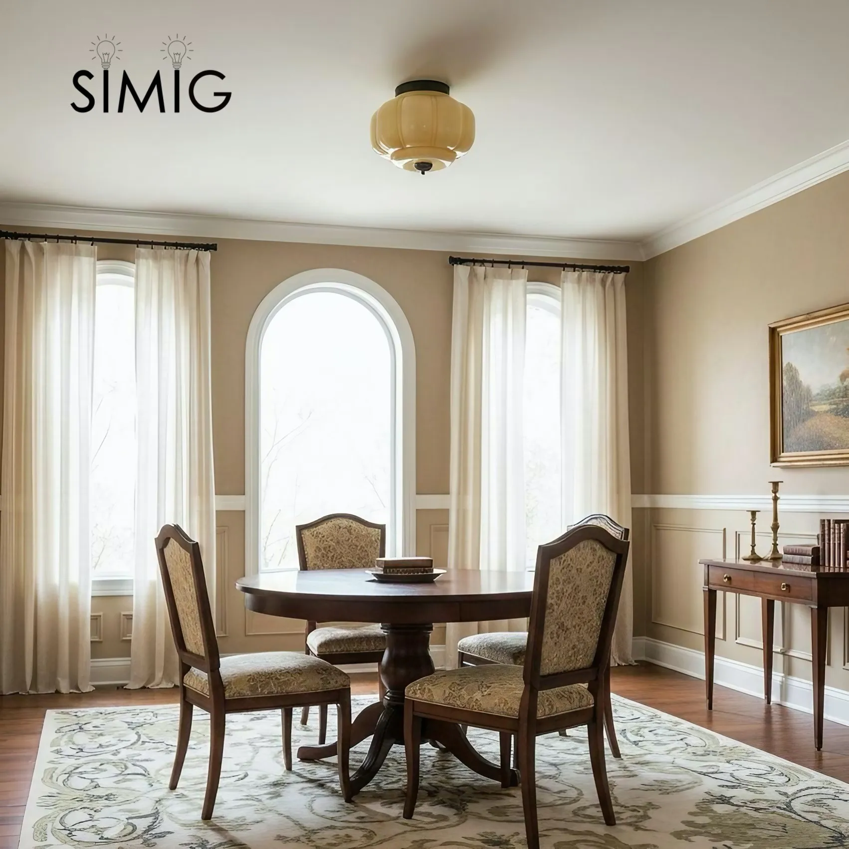 Eloise Ceiling Light - Elegant Retro Brass Ceiling Light for Living Room G55