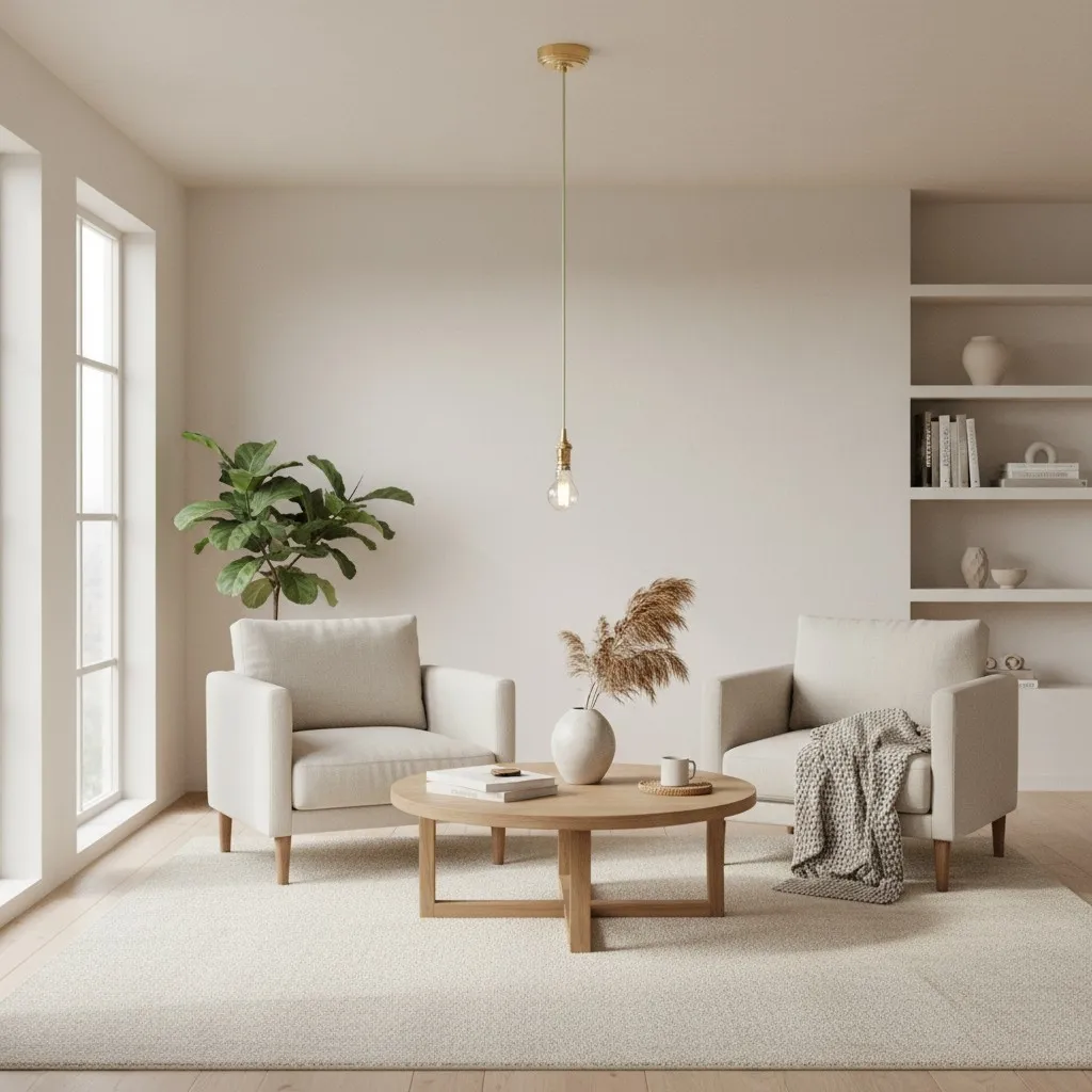 Plaitar Modern Brass Pendant Light - Minimalist Ceiling Fixture with Braided Cord for Hallways T993