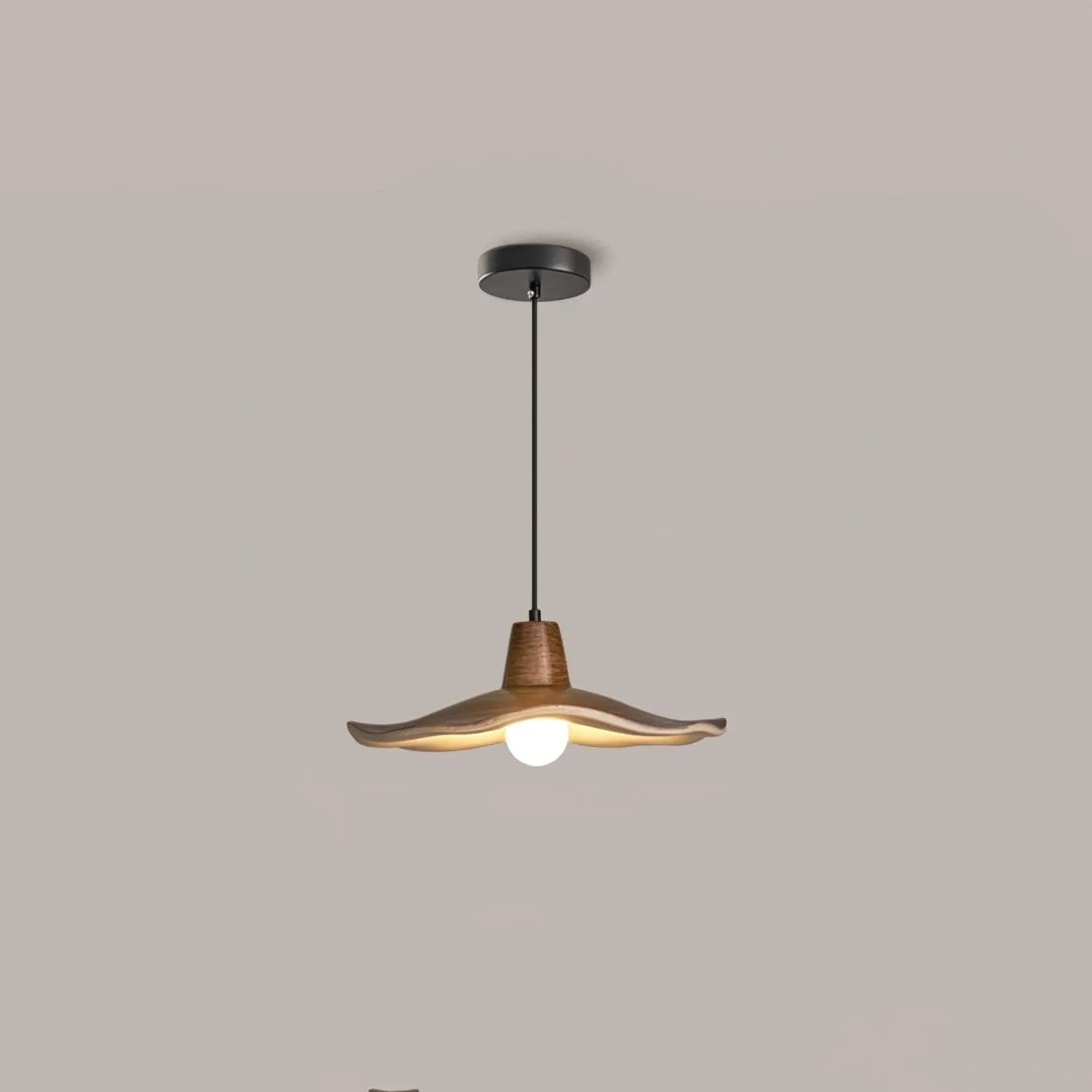 Black Imitation Walnut Wood Grain Kitchen Pendant Lamp M492
