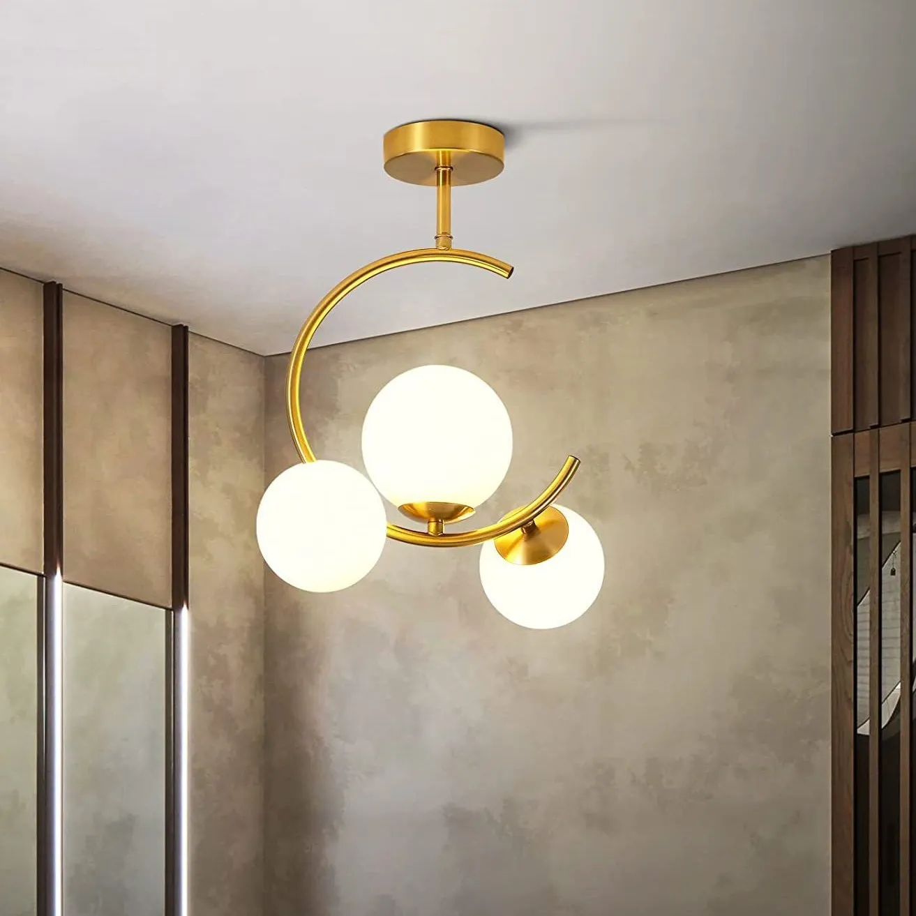 Scandinavian Modern Glass Molecular Chandelier S68