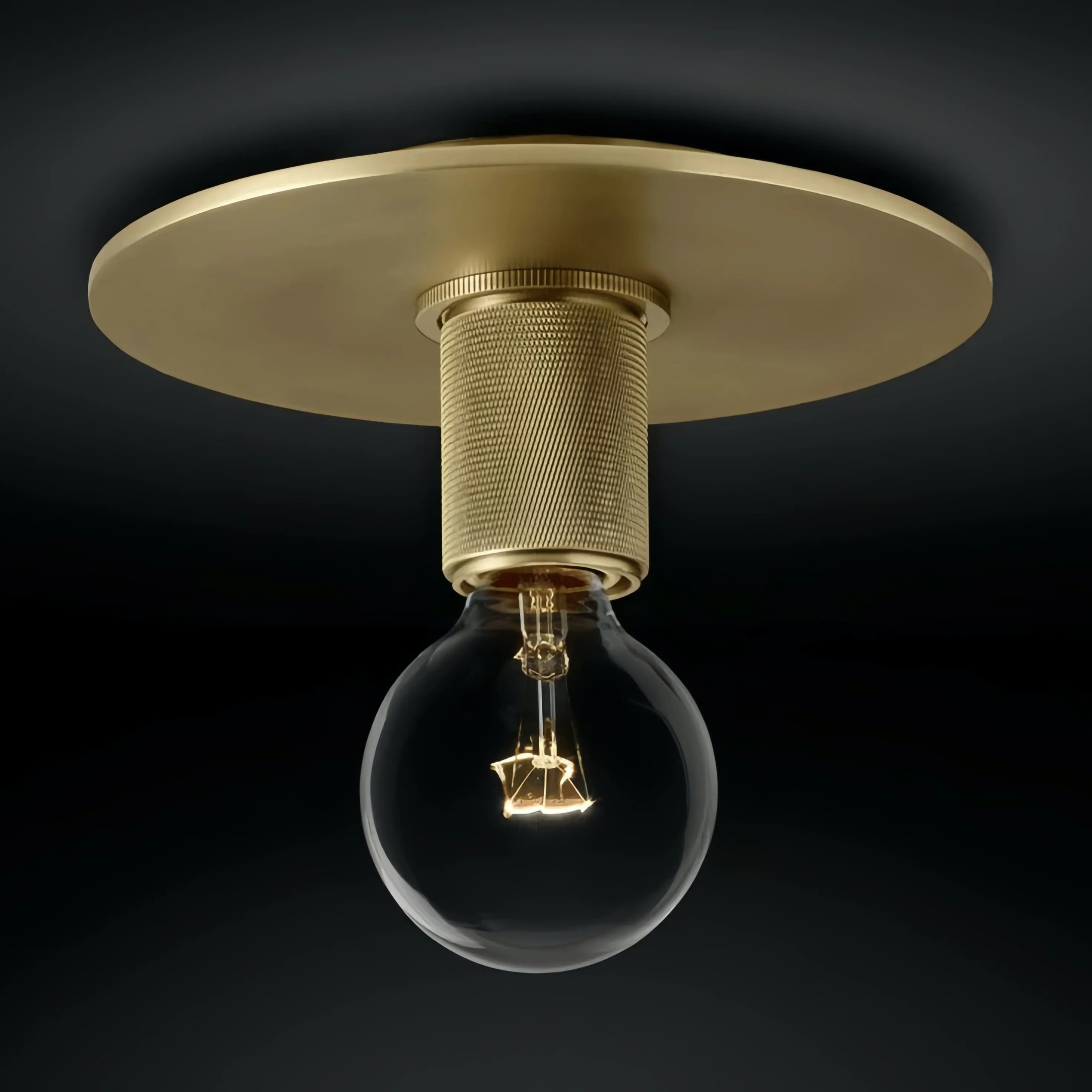 Versatile Flush Mount Light – Modern Glass & Open Bulb Design S232