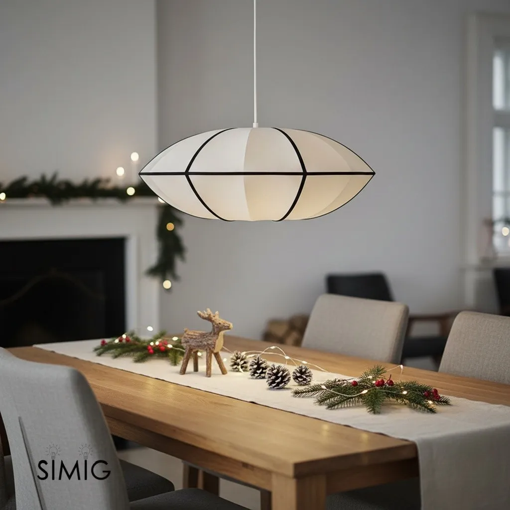 Modern UFO Fabric Pendant Lamp for Dining Room and Living Space S180