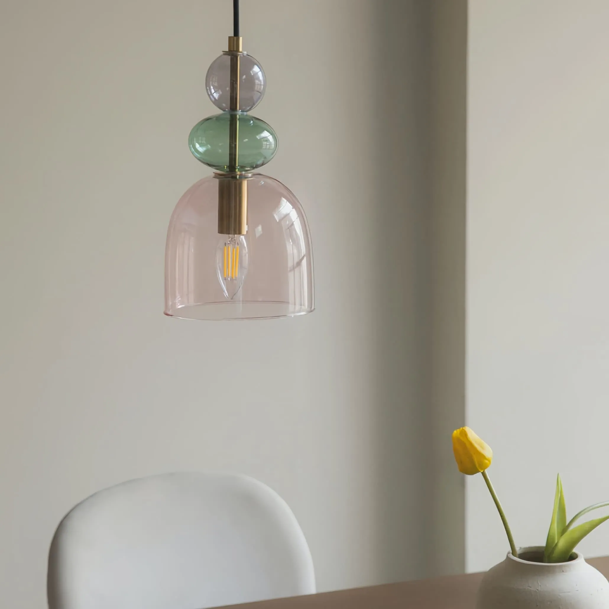 Contemporary Glass Lamp – Soft Glow for Modern Interiors S243