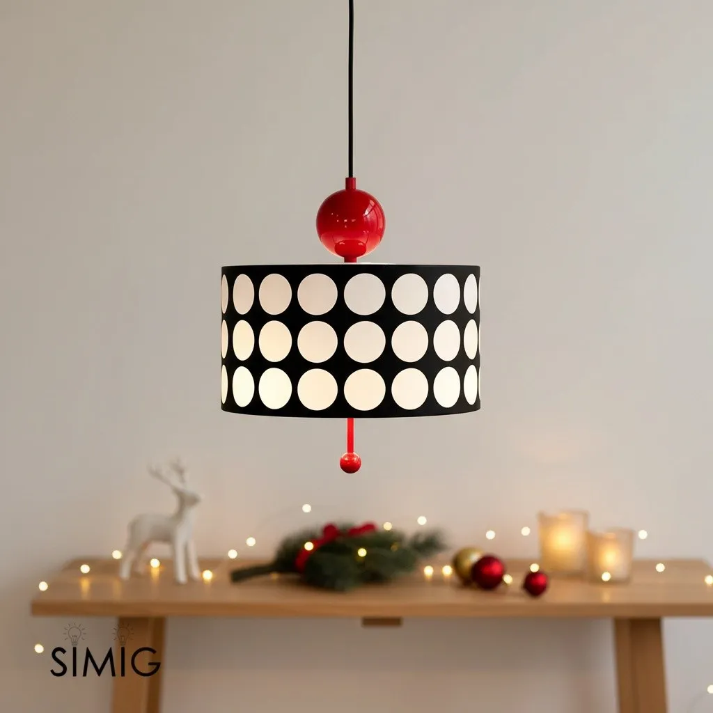 Polka Dot Lattice Pendant Lamp - French Vintage Light for Dining M165