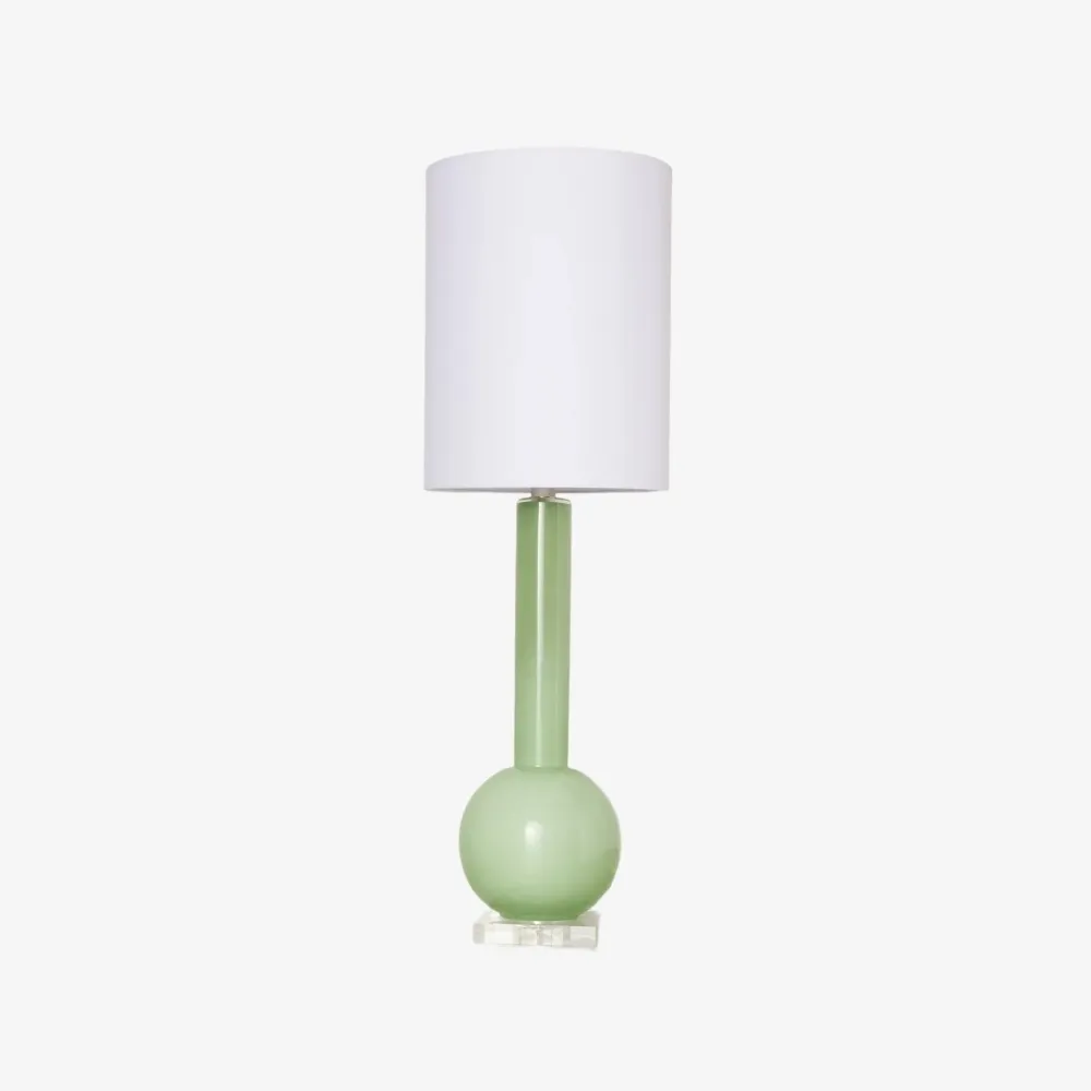 Savara Minimalist Table Lamp - Clean Glass Form with Fabric Shade for Bedrooms T721