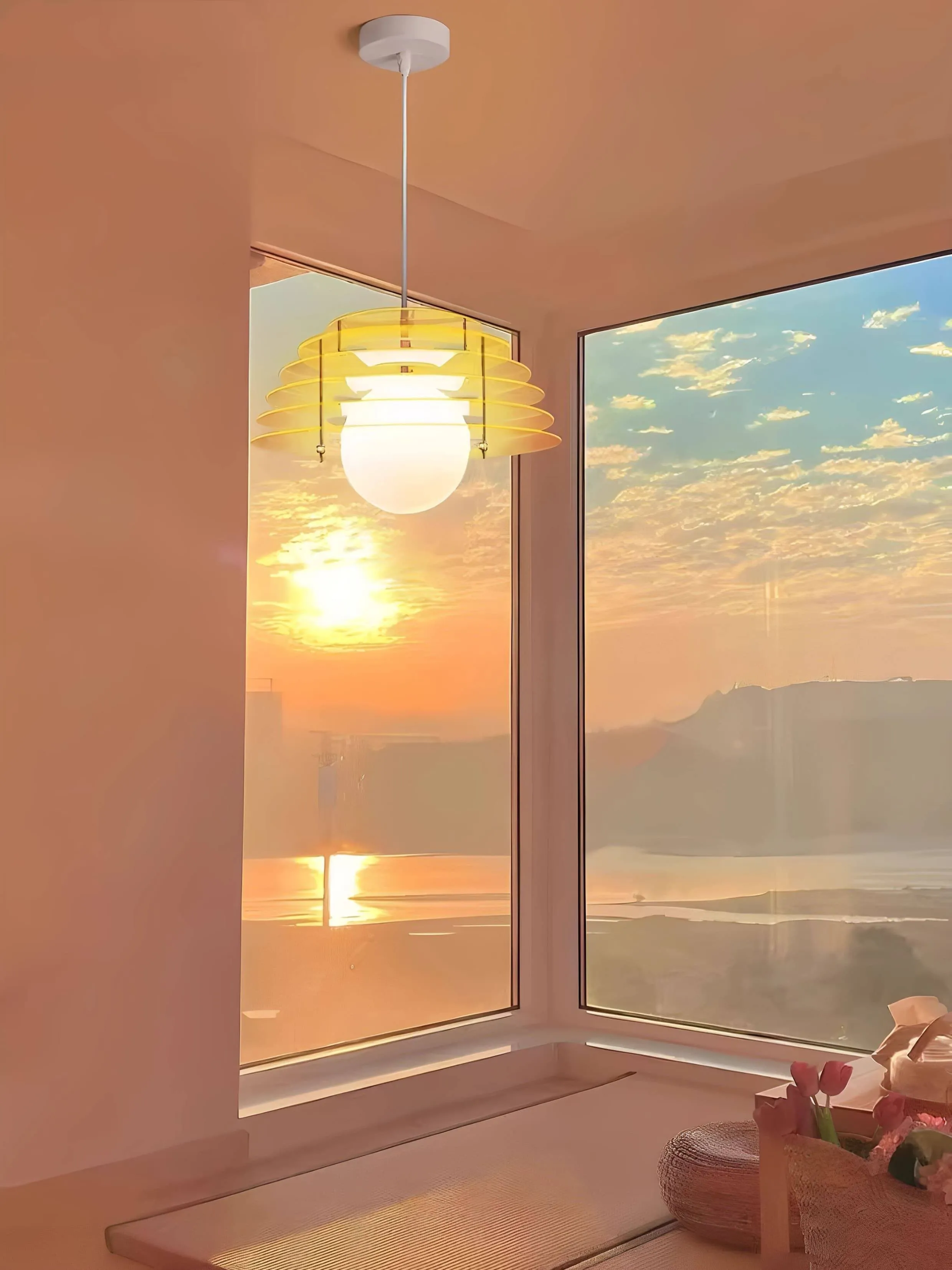 Sunrise Pendant Light – Ambient Pendant With Bauhaus Memphis Geometry G105