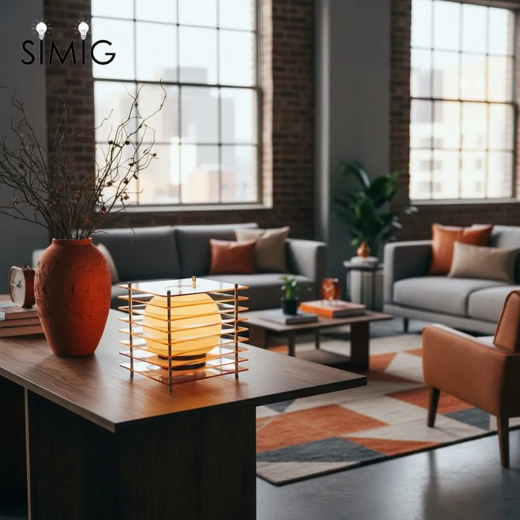 Geometric Moon Cube Lamp – Atmospheric luminous sphere S252