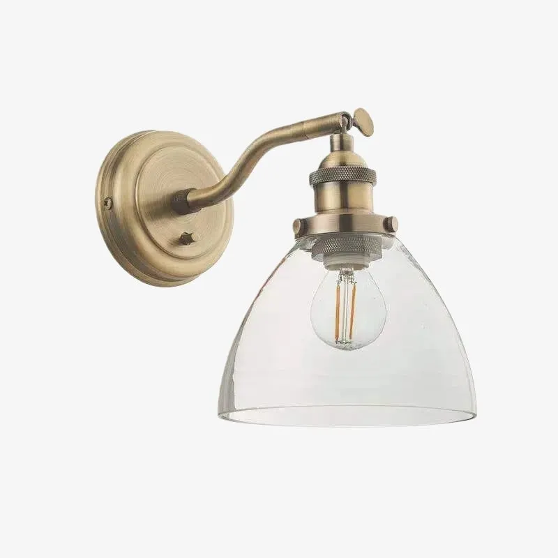 Novera Wall Light Collection - Glass Shade Finishes in Brass Silver Nickel Copper – Residential and Boutique Hospitality T838