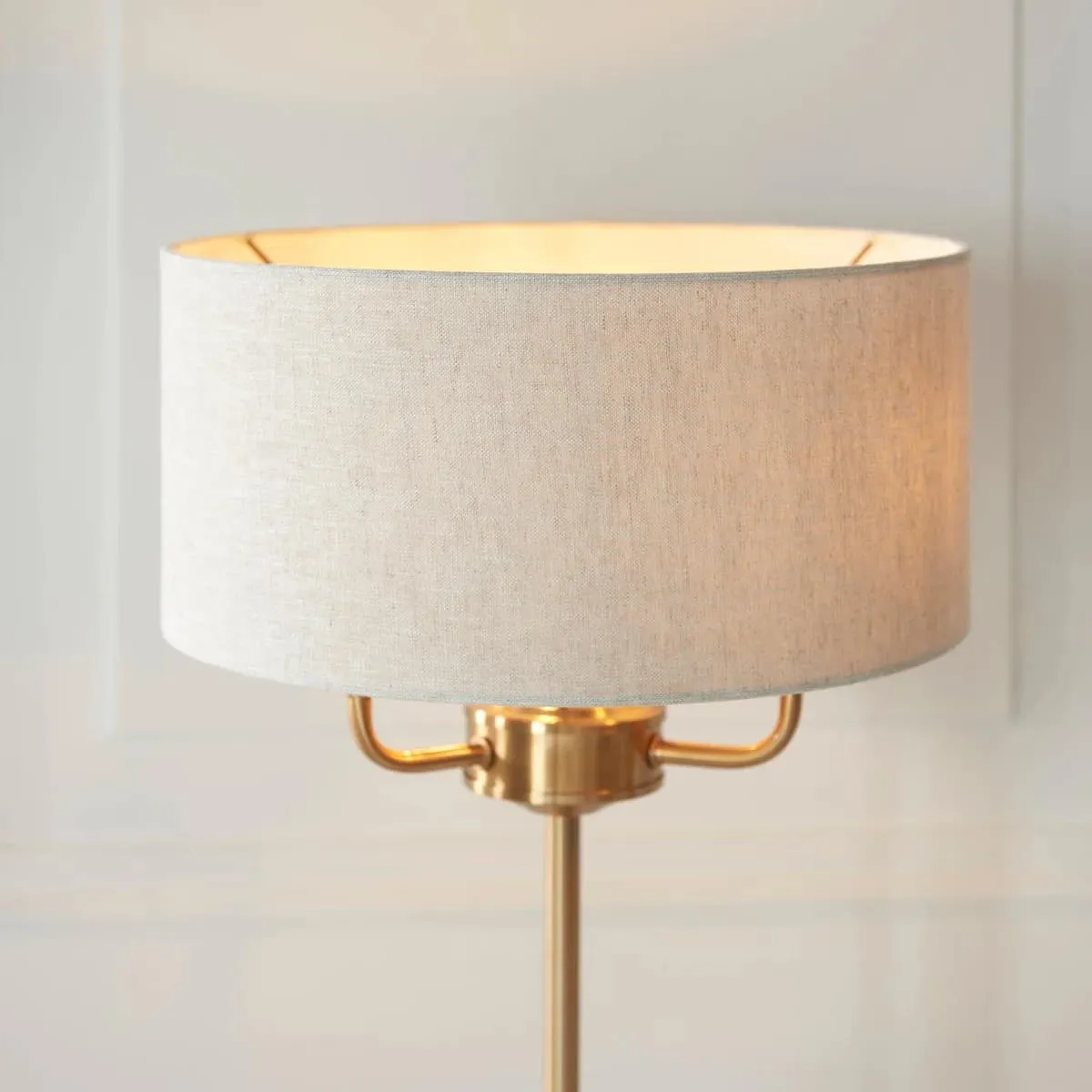 Tela 1‑Light and 3‑Light Table Lamp - Modern Linen & Metal for Bedside or Living Room T847