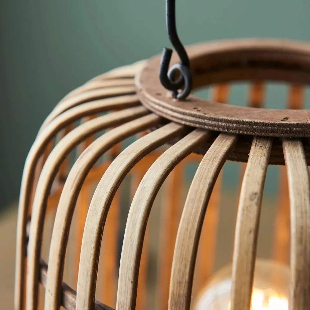 Yumeko Ambient Table Lamp - Open Bamboo Cage Design Stylish and Eco Friendly for Living & Bedroom T988