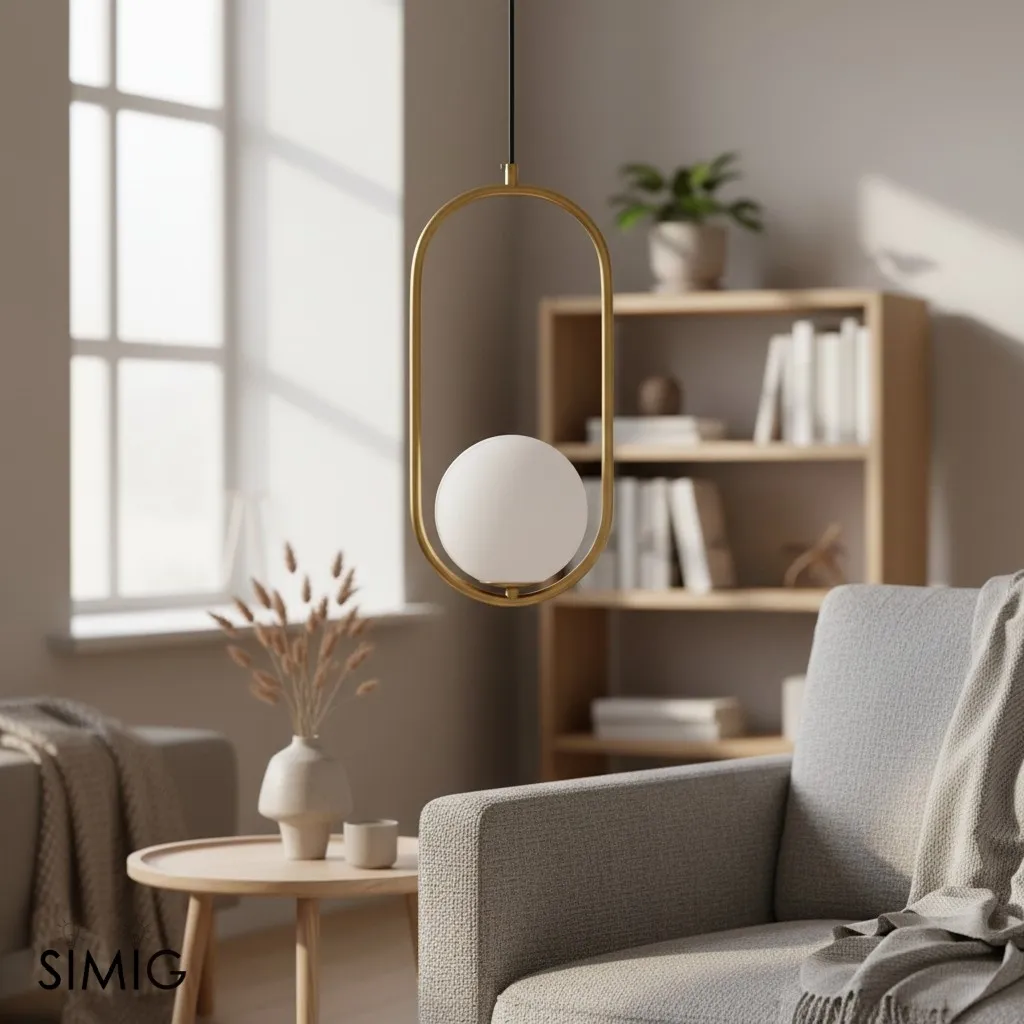 Halozen Pendant Lamp - Elegant Metal and Glass Pendant for Living Room