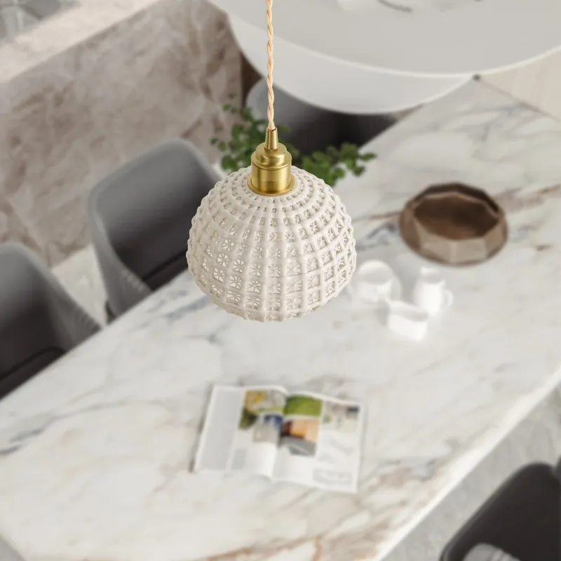 Flower Basket Ceramic Pendant Light