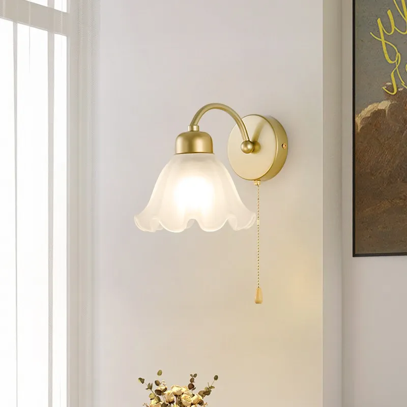 Flora Country Style Ribbed Glass Wall Light