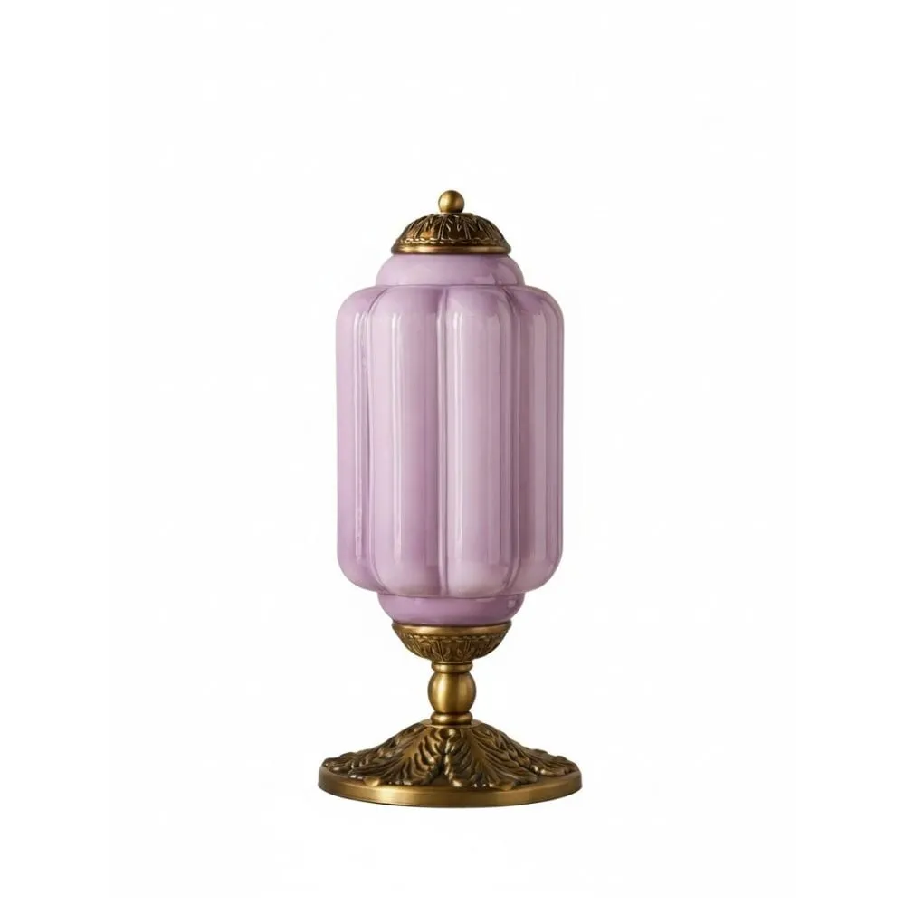 Eloise Grooved Glass Table Lamp - Retro Lighting for Bedroom T288