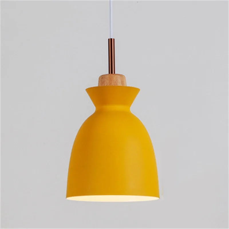 MULTI Scandinavian Metal Wood Macaroon Pendant Light for Bedroom S32