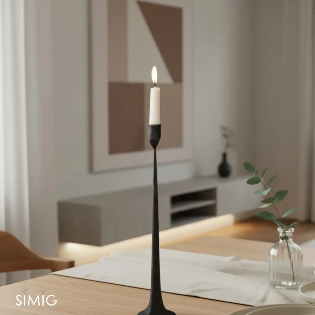 Tegna Tall Minimalist Taper Candle Holders - Modern Dining Table Decor T1190